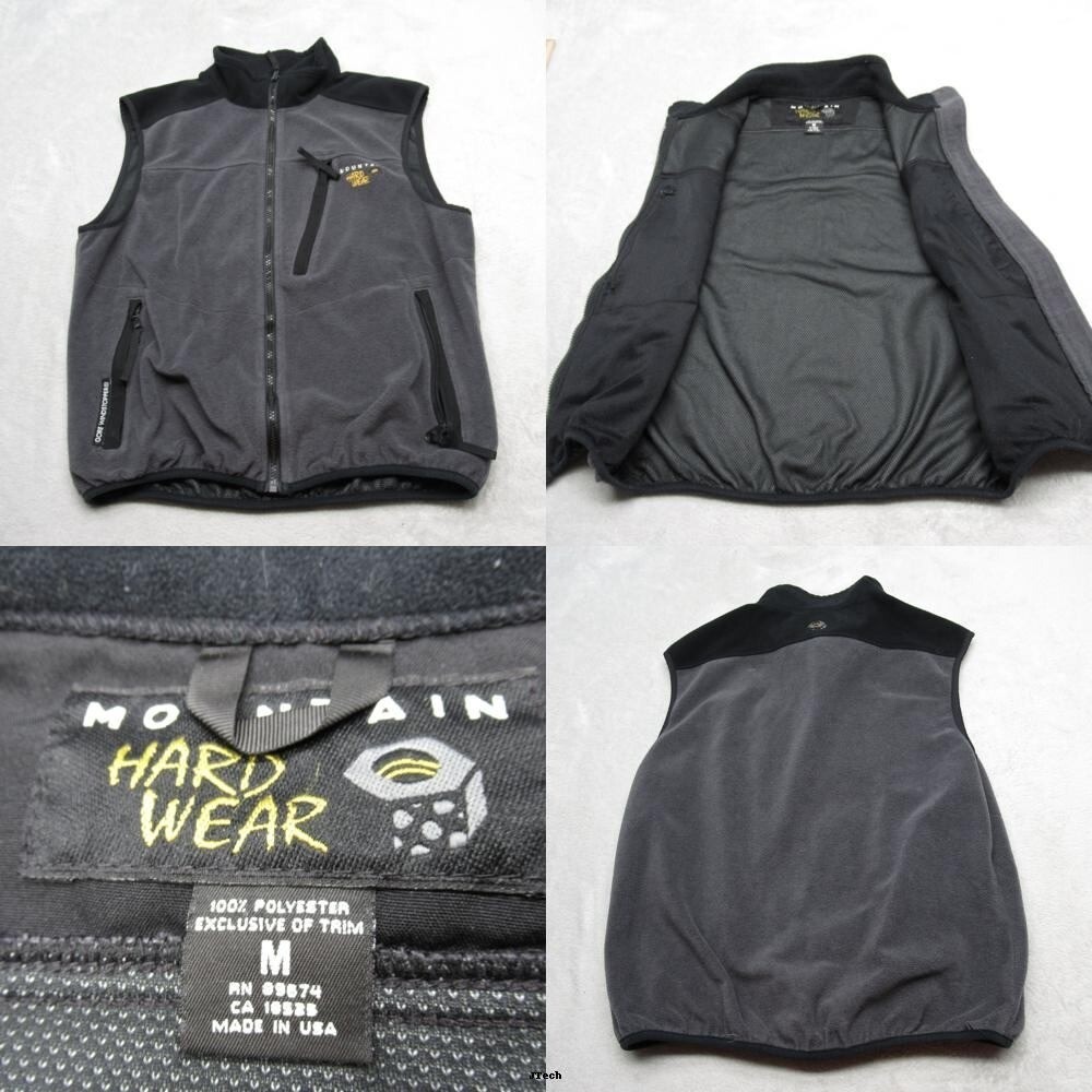 Mountain Hardwear Vest Mens Medium Gray Gore Wind Stopper Full Zip VTG USA